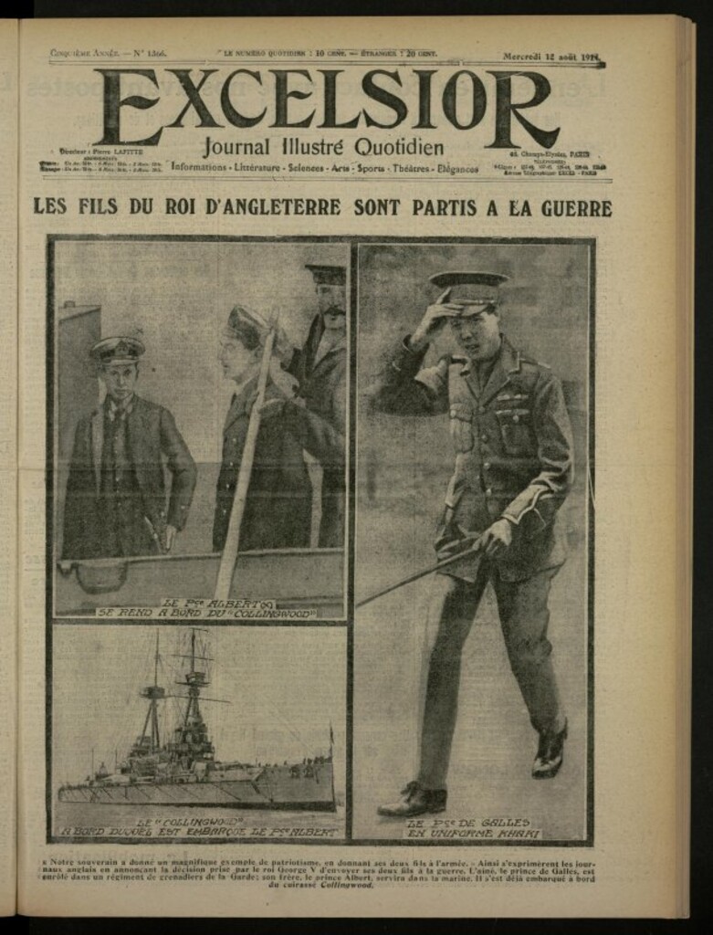 Miniatura de Excelsior: journal illustré quotidien de 12 de agosto de 1914, nº 1366