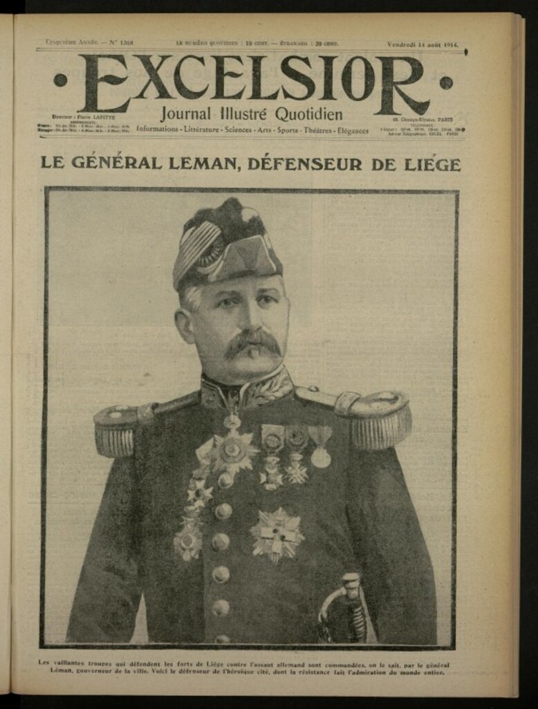 Miniatura de Excelsior: journal illustré quotidien de 14 de agosto de 1914, nº 1368