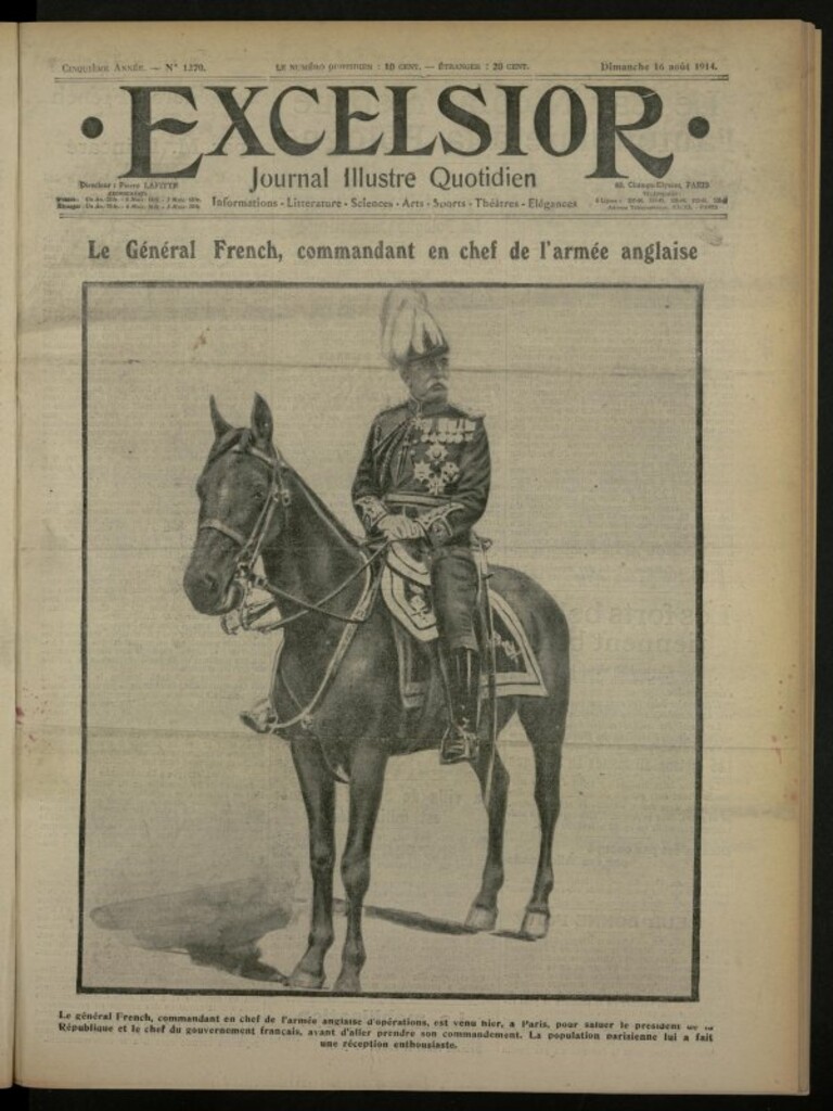 Miniatura de Excelsior: journal illustré quotidien de 16 de agosto de 1914, nº 1370