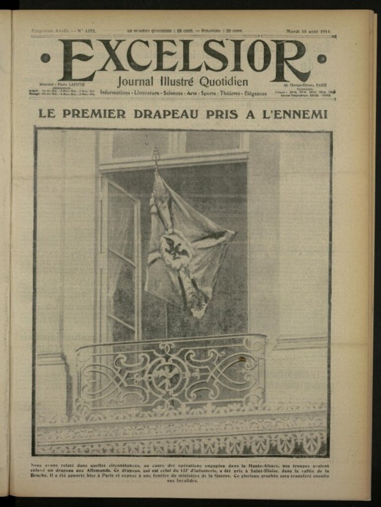 Miniatura de Excelsior: journal illustré quotidien de 18 de agosto de 1914, nº 1372