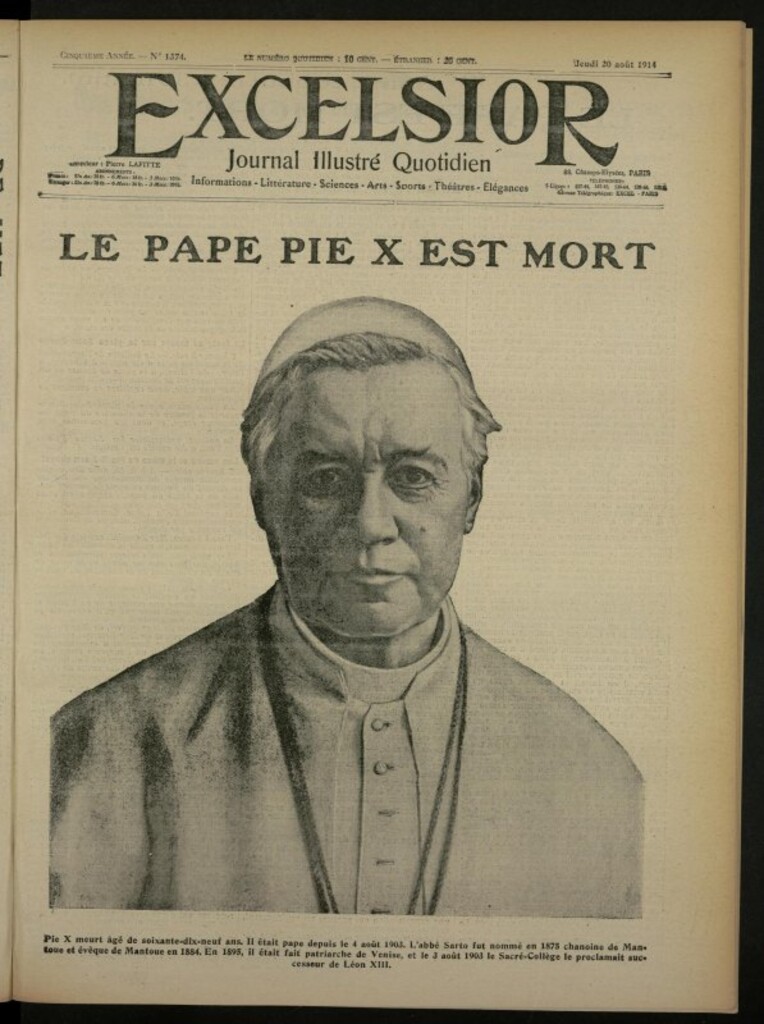 Miniatura de Excelsior: journal illustré quotidien de 20 de agosto de 1914, nº 1374