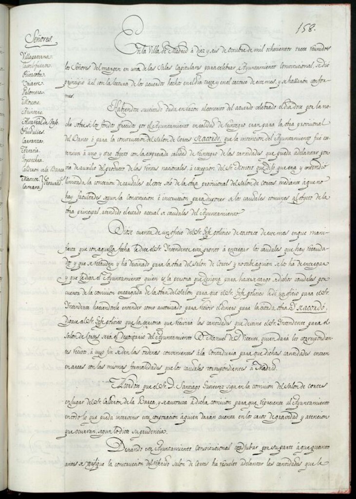 Miniatura de Libro de Acuerdos del Ayuntamiento de Madrid del 16 octubre de 1813
