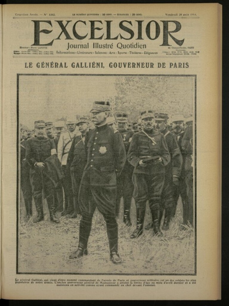 Miniatura de Excelsior: journal illustré quotidien de 28 de agosto de 1914, nº 1382