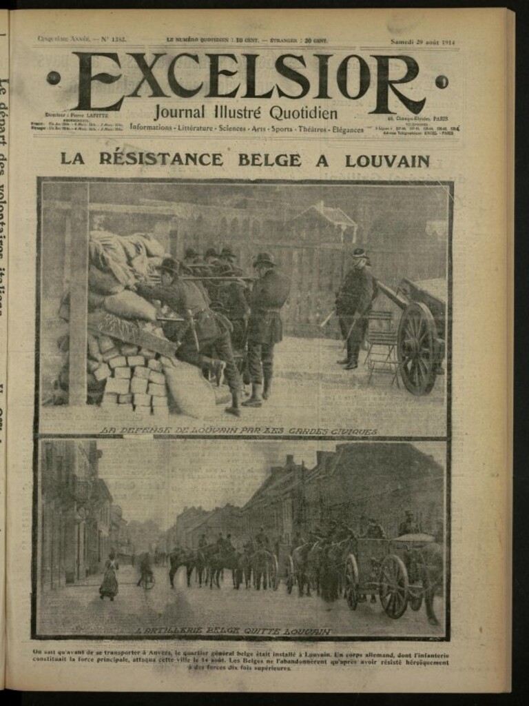 Miniatura de Excelsior: journal illustré quotidien de 29 de agosto de 1914, nº 1383