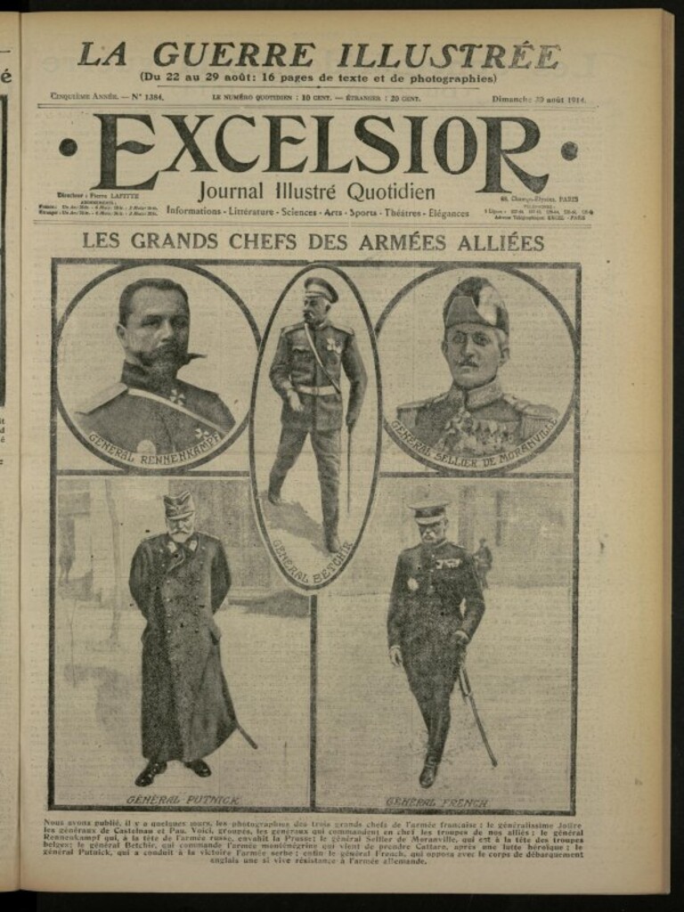 Miniatura de Excelsior: journal illustré quotidien de 30 de agosto de 1914, nº 1384