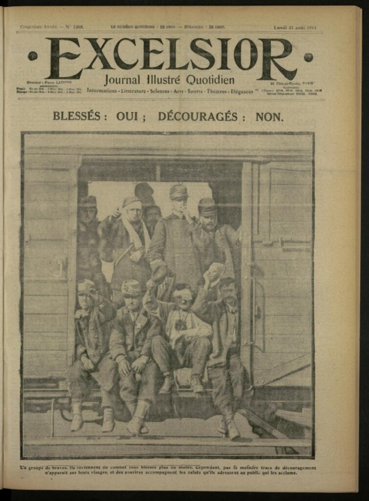 Miniatura de Excelsior: journal illustré quotidien de 31 de agosto de 1914, nº 1385