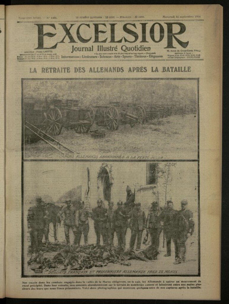 Miniatura de Excelsior: journal illustré quotidien de 16 de septiembre de 1914, nº 1401