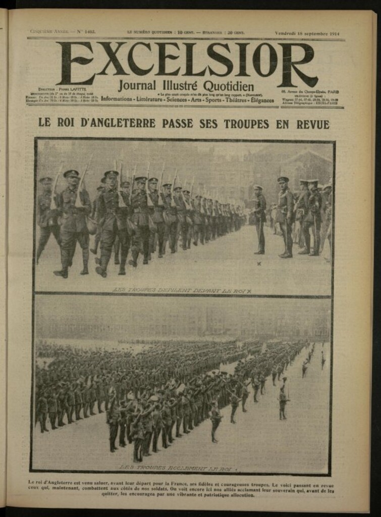 Miniatura de Excelsior: journal illustré quotidien de 18 de septiembre de 1914, nº 1403
