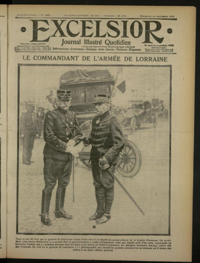 Miniatura de Excelsior: journal illustré quotidien de 20 de septiembre de 1914, nº 1405