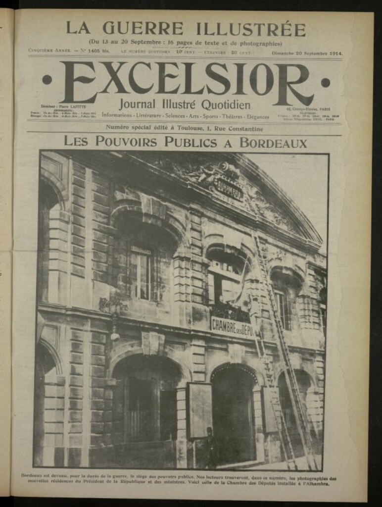 Miniatura de Excelsior: journal illustré quotidien de 20 de septiembre de 1914, nº 1405 bis