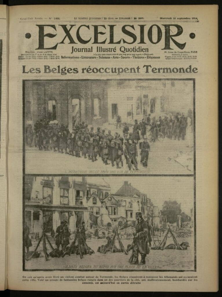 Miniatura de Excelsior: journal illustré quotidien de 23 de septiembre de 1914, nº 1408