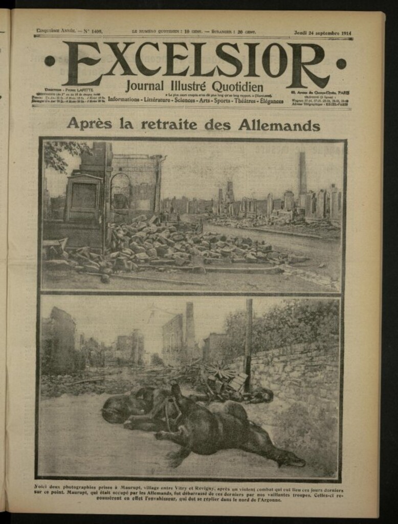 Miniatura de Excelsior: journal illustré quotidien de 24 de septiembre de 1914, nº 1409