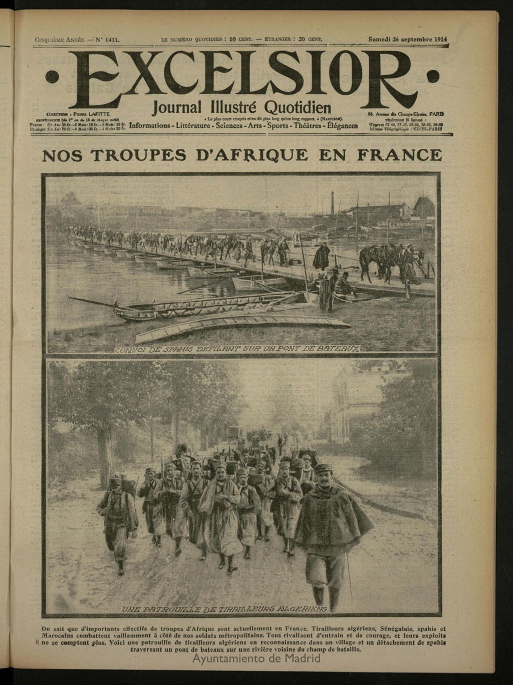 Miniatura de Excelsior: journal illustré quotidien de 26 de septiembre de 1914, nº 1411