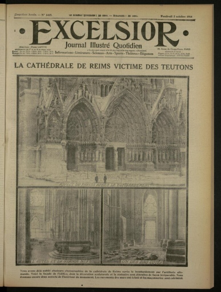 Miniatura de Excelsior: journal illustré quotidien de 2 de octubre de 1914, nº 1417