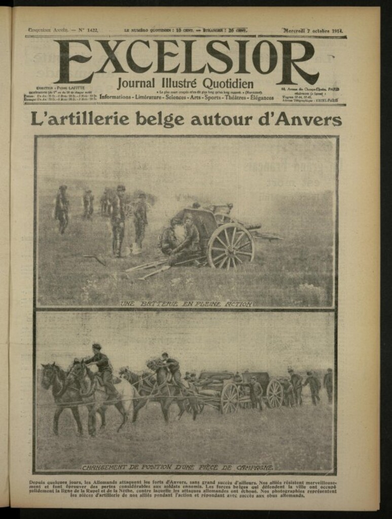 Miniatura de Excelsior: journal illustré quotidien de 7 de octubre de 1914, nº 1422