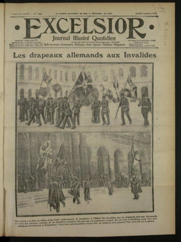 Miniatura de Excelsior: journal illustré quotidien de 8 de octubre de 1914, nº 1423