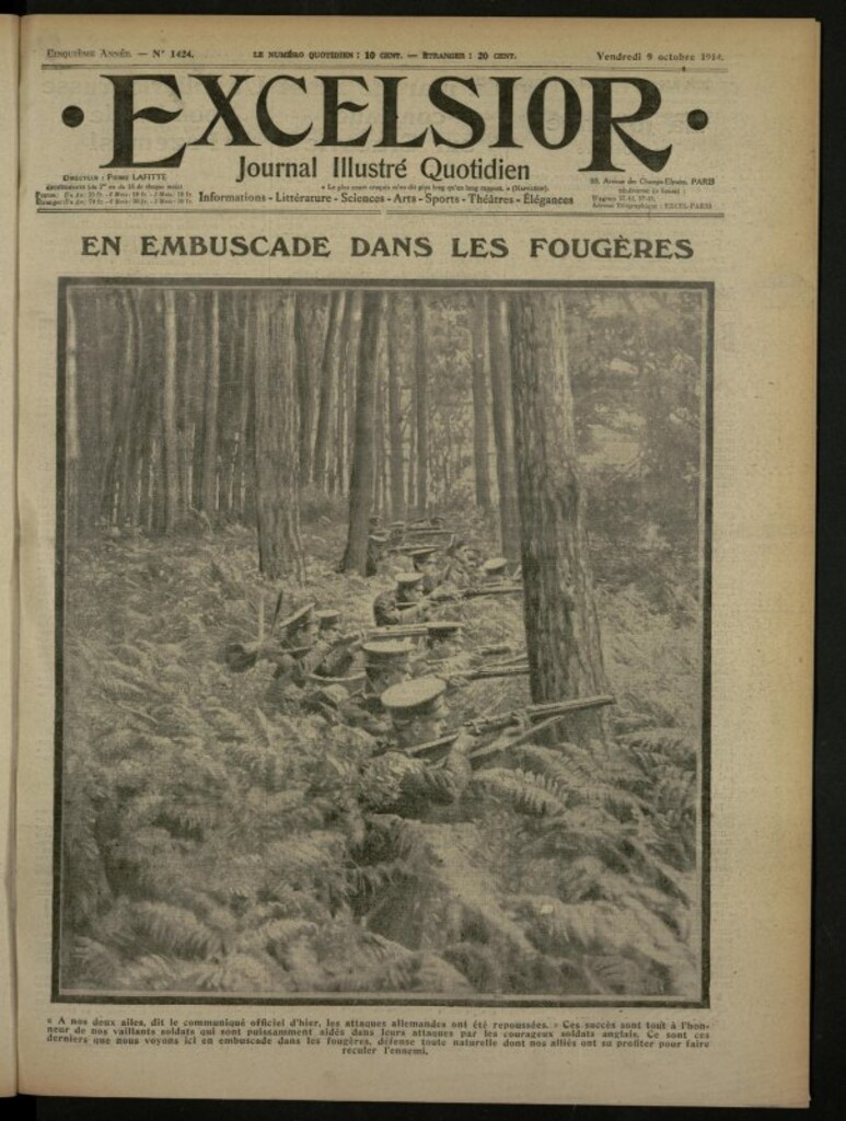 Miniatura de Excelsior: journal illustré quotidien de 9 de octubre de 1914, nº 1424