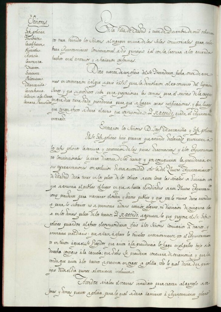 Miniatura de Libro de Acuerdos del Ayuntamiento de Madrid del 13 de diciembre de 1813