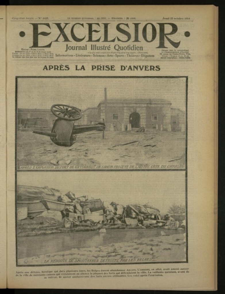 Miniatura de Excelsior: journal illustré quotidien de 22 de octubre de 1914, nº 1437
