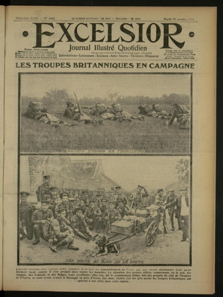 Miniatura de Excelsior: journal illustré quotidien de 27 de octubre de 1914, nº 1442