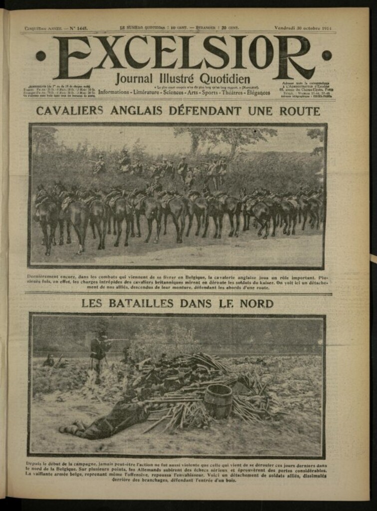 Miniatura de Excelsior: journal illustré quotidien de 30 de octubre de 1914, nº 1445