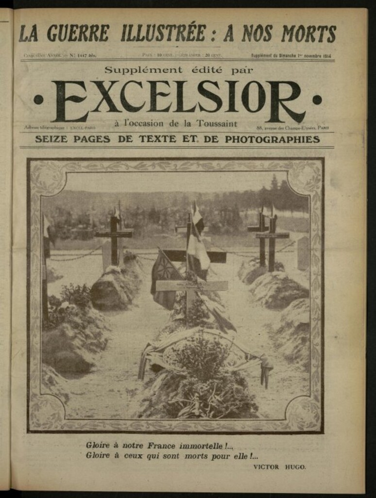 Miniatura de Excelsior: journal illustré quotidien de 1 de noviembre de 1914, nº 1447 bis. Suplemento
