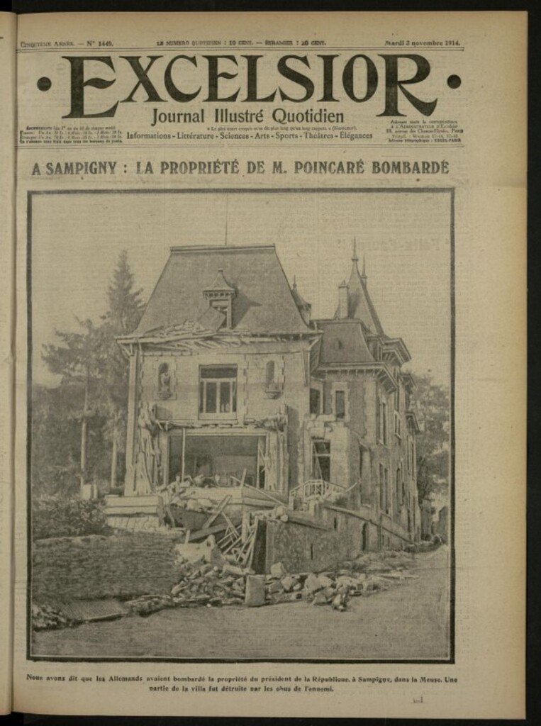 Miniatura de Excelsior: journal illustré quotidien de 3 de noviembre de 1914, nº 1449