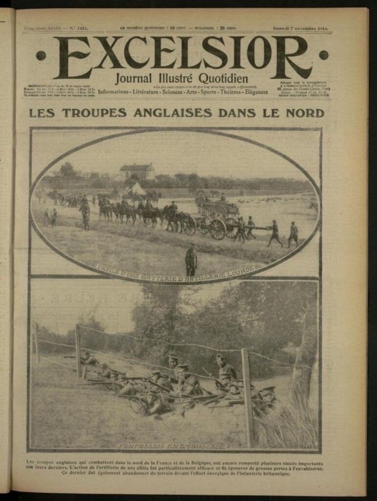 Miniatura de Excelsior: journal illustré quotidien de 7 de noviembre de 1914, nº 1453