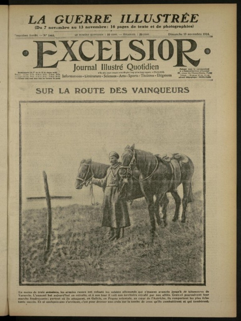 Miniatura de Excelsior: journal illustré quotidien de 15 de noviembre de 1914, nº 1461