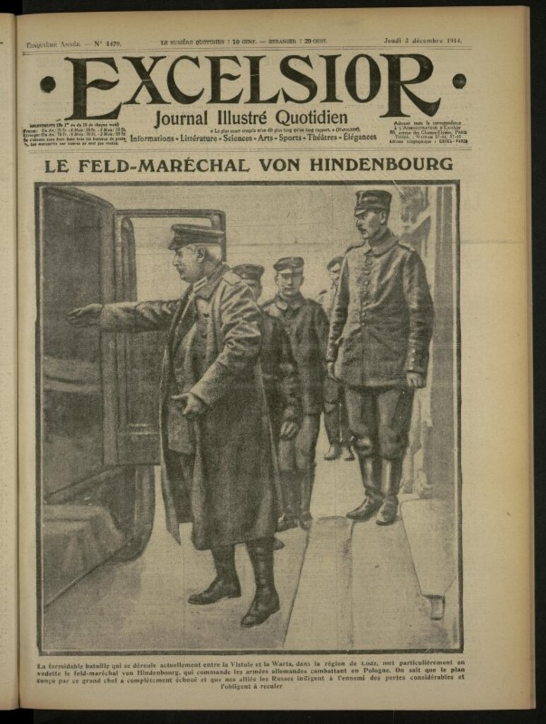 Miniatura de Excelsior: journal illustré quotidien de 3 de diciembre de 1914, nº 1479