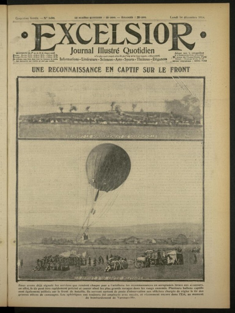 Miniatura de Excelsior: journal illustré quotidien de 14 de diciembre de 1914, nº 1490