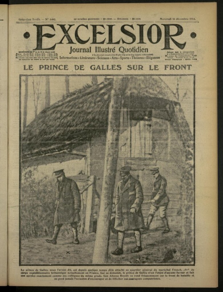 Miniatura de Excelsior: journal illustré quotidien de 16 de diciembre de 1914, nº 1492