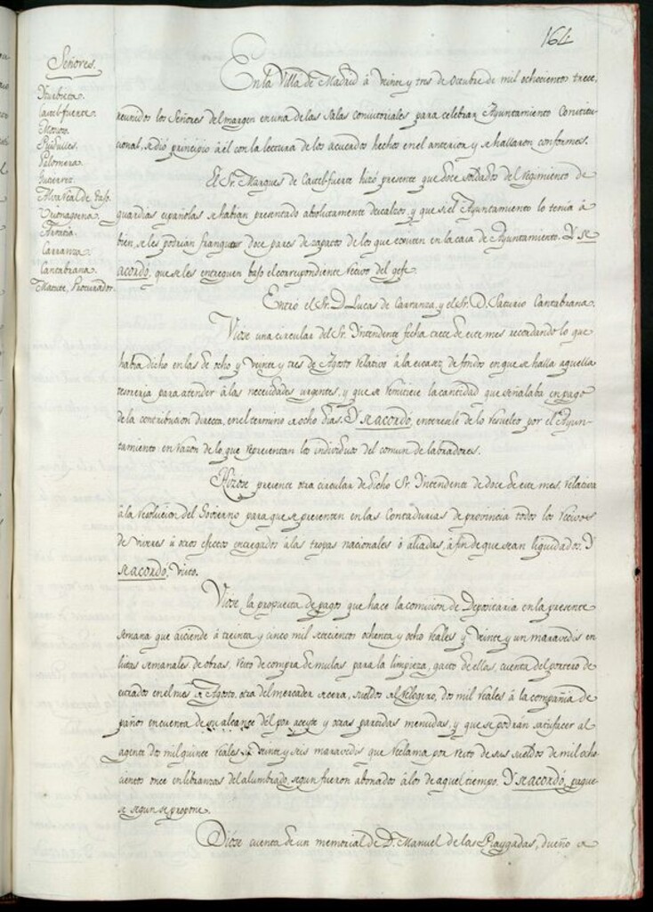 Miniatura de Libro de Acuerdos del Ayuntamiento de Madrid del 23 octubre de 1813