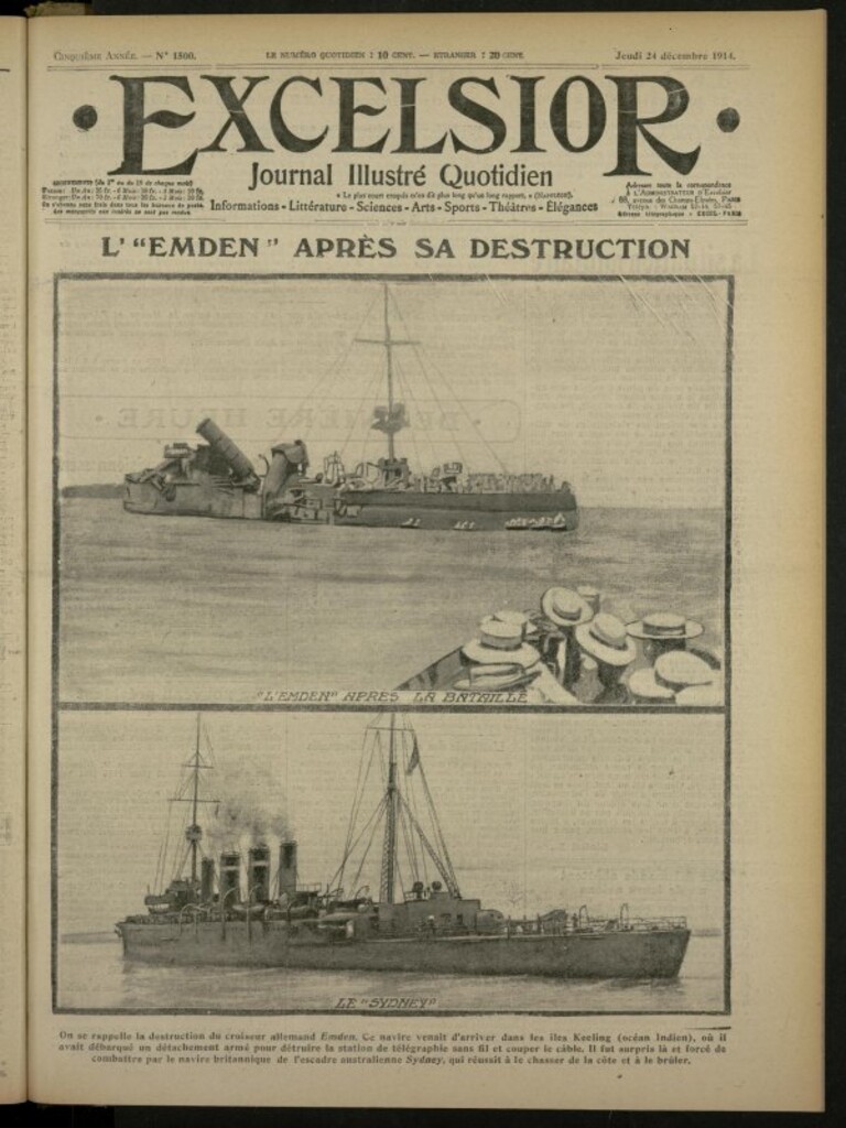 Miniatura de Excelsior: journal illustré quotidien de 24 de diciembre de 1914, nº 1500