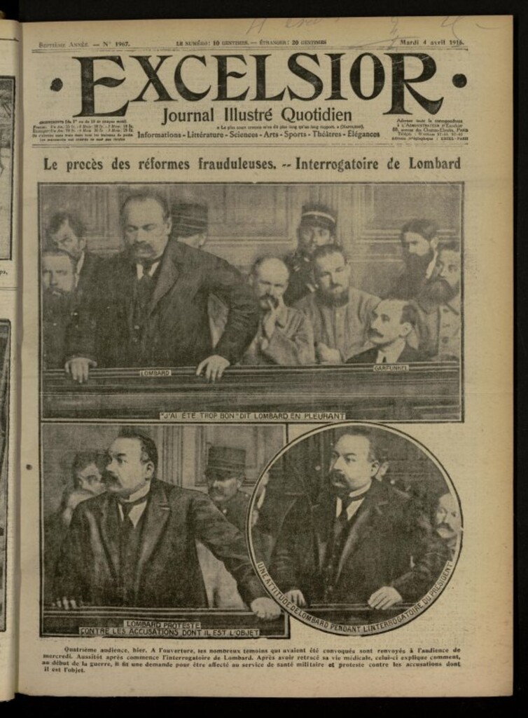 Miniatura de Excelsior: journal illustré quotidien de 4 de abril de 1916, nº 1967