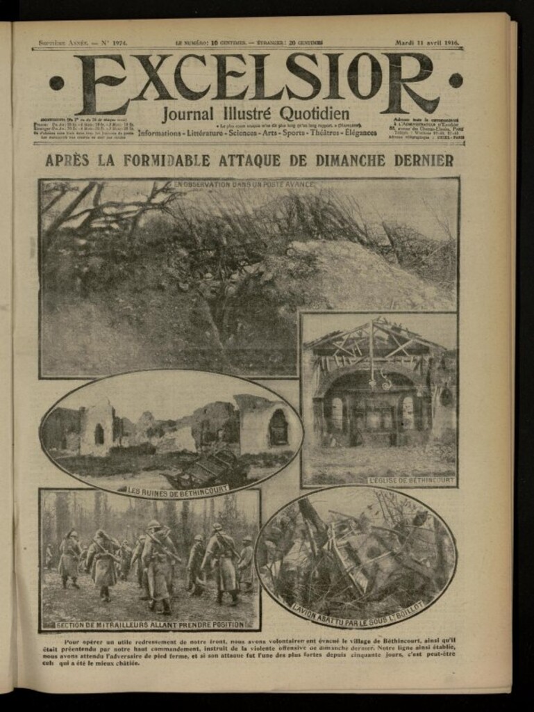 Miniatura de Excelsior: journal illustré quotidien de 11 de abril de 1916, nº 1974