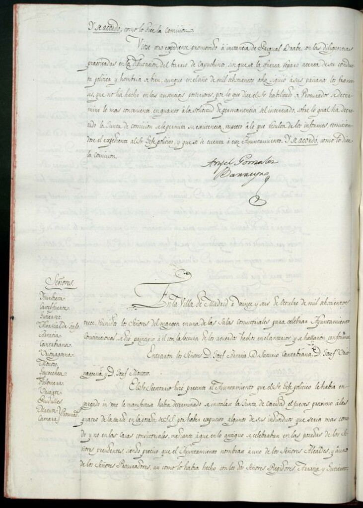 Miniatura de Libro de Acuerdos del Ayuntamiento de Madrid del 26 octubre de 1813