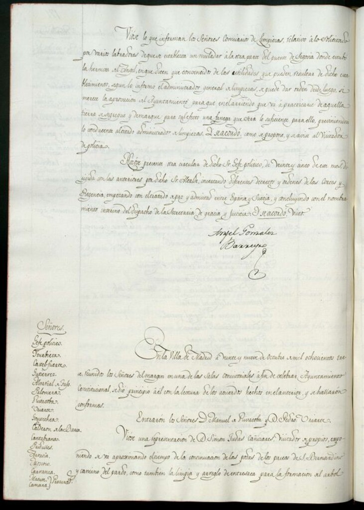 Miniatura de Libro de Acuerdos del Ayuntamiento de Madrid del 29 octubre de 1813