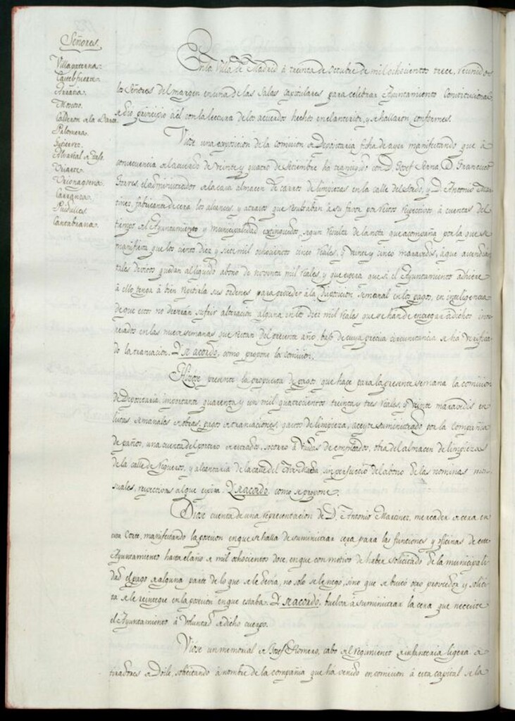 Miniatura de Libro de Acuerdos del Ayuntamiento de Madrid del 30 octubre de 1813