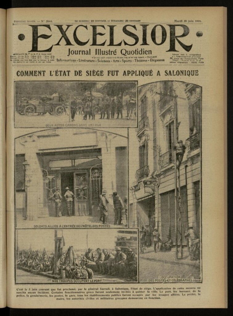 Miniatura de Excelsior: journal illustré quotidien de 20 de junio de 1916, nº 2044