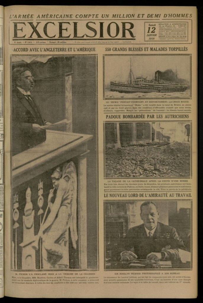 Miniatura de Excelsior: journal illustré quotidien de 12 de enero de 1918, nº 2615