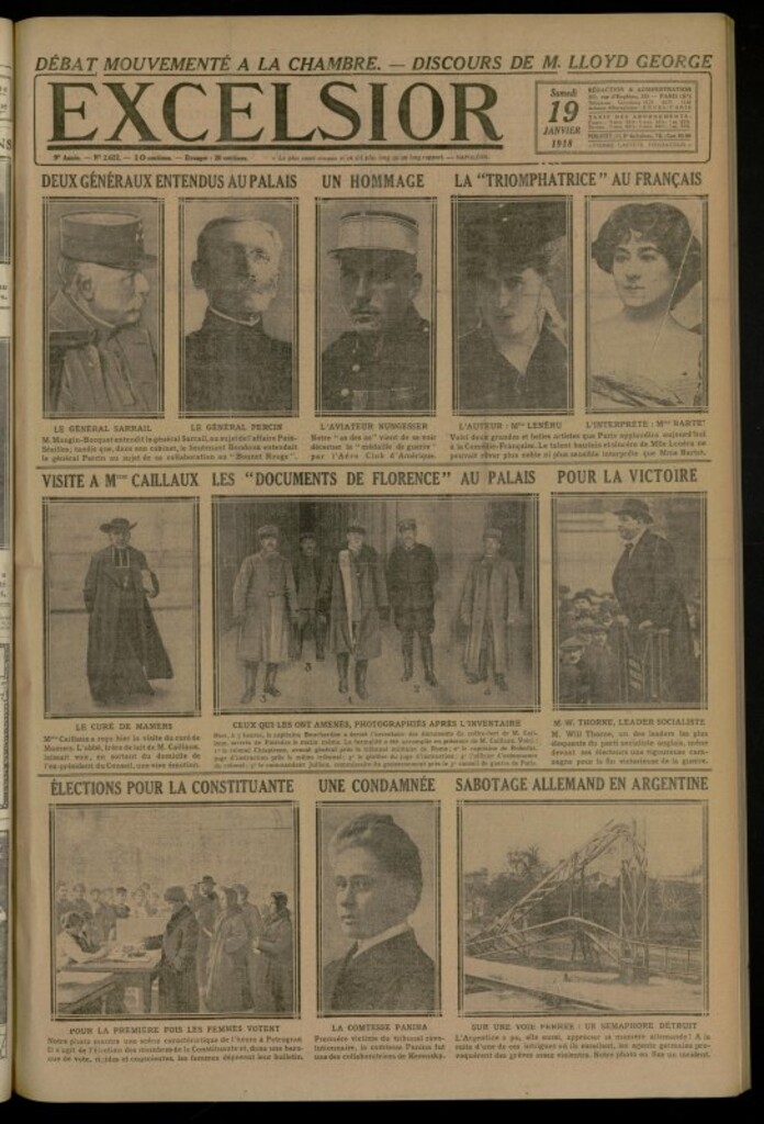 Miniatura de Excelsior: journal illustré quotidien de 19 de enero de 1918, nº 2622