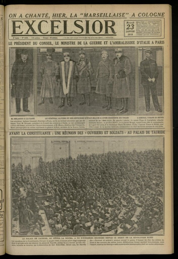 Miniatura de Excelsior: journal illustré quotidien de 23 de enero de 1918, nº 2626