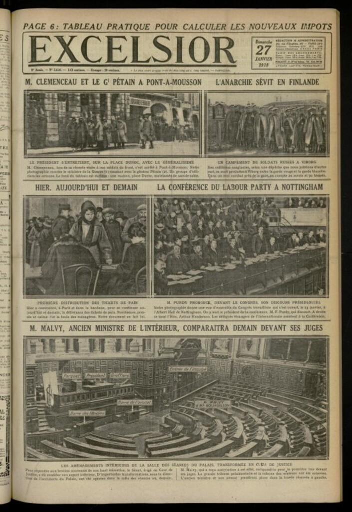 Miniatura de Excelsior: journal illustré quotidien de 27 de enero de 1918, nº 2630