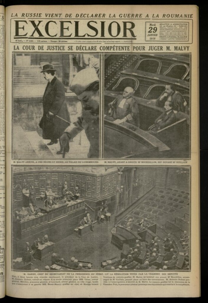 Miniatura de Excelsior: journal illustré quotidien de 29 de enero de 1918, nº 2632