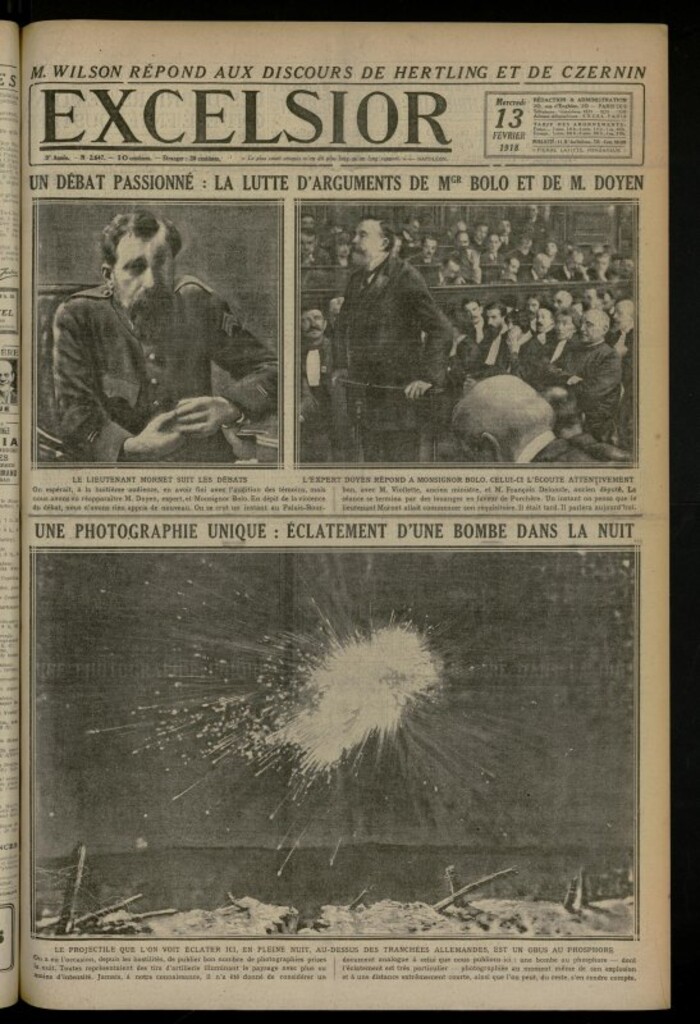 Miniatura de Excelsior: journal illustré quotidien de 13 de febrero de 1918, nº 2647