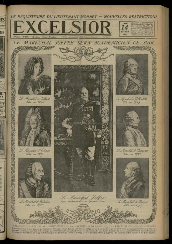 Miniatura de Excelsior: journal illustré quotidien de 14 de febrero de 1918, nº 2648