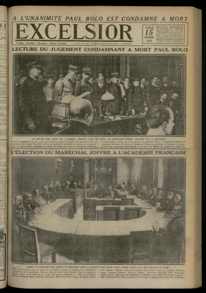 Miniatura de Excelsior: journal illustré quotidien de 15 de febrero de 1918, nº 2649