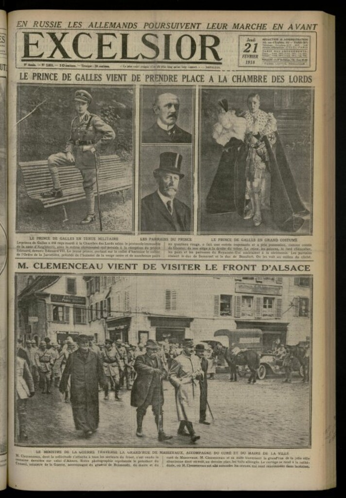 Miniatura de Excelsior: journal illustré quotidien de 21 de febrero de 1918, nº 2655