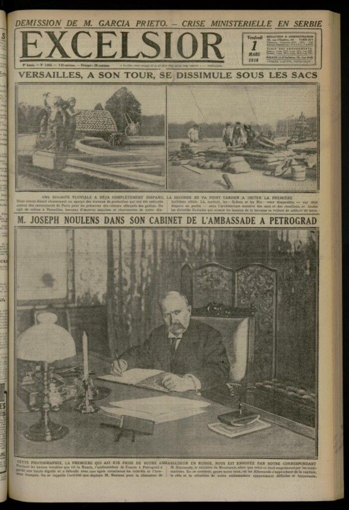 Miniatura de Excelsior: journal illustré quotidien de 1 de marzo de 1918, nº 2663